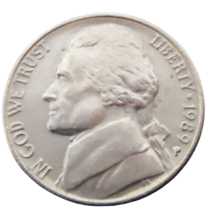 Moeda 5 Cents 1989 Letra P - EUA
