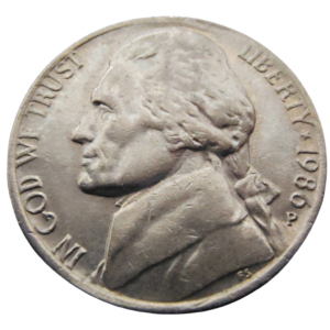 Moeda 5 Cents 1986 letra P - EUA