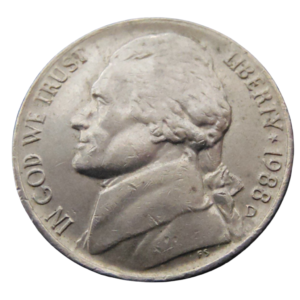 Moeda 5 Cents 1988 letra D - EUA