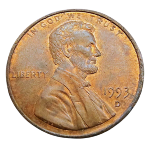 Moeda 1 Cent 1993 letra D - EUA