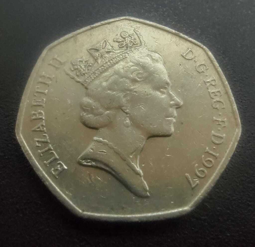Moeda 50 Pence 1997 - Reino Unido