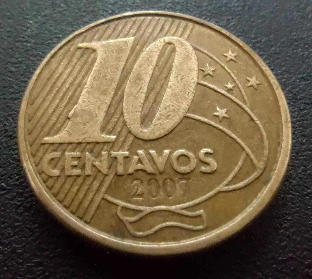 Moeda 10 Centavos 2007 Brasil - MBC - Imagem 3