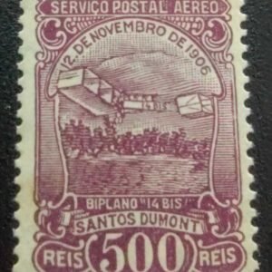 Selo Aéreo 500 Réis biplano 14 Bis