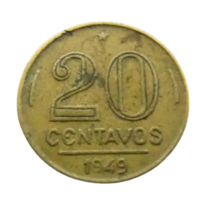 Moeda 20 Centavos 1949 Rui Barbosa Brasil - MBC