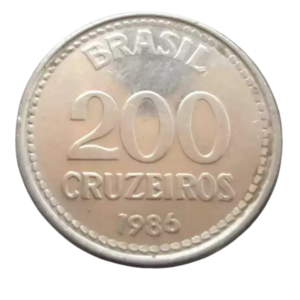 Moeda 200 Cruzeiros 1986 Brasil - MBC