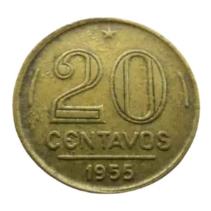 Moeda 20 Centavos 1955 Rui Barbosa Brasil - MBC