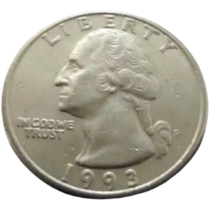 Moeda Quarter Dólar 1993 Letra P - EUA