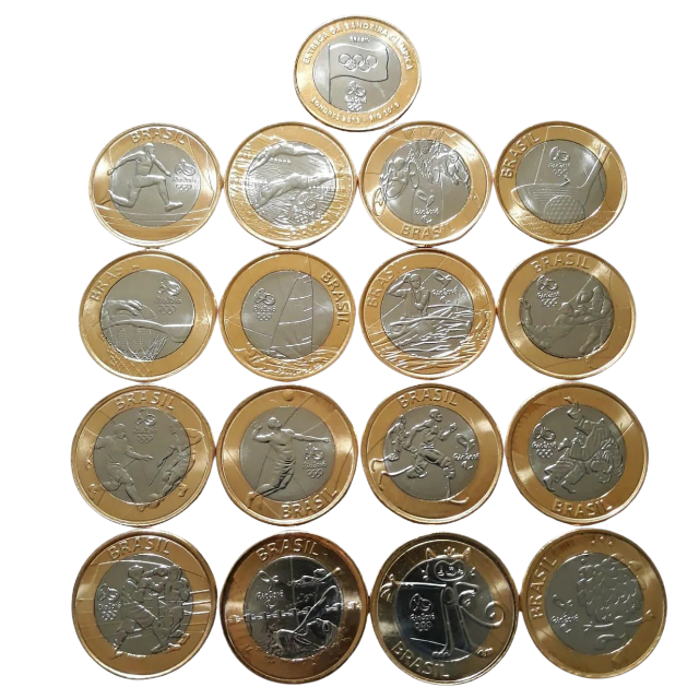 Coleção Completa 17 Moedas Olimpíadas Rio 2016 - A Numismática