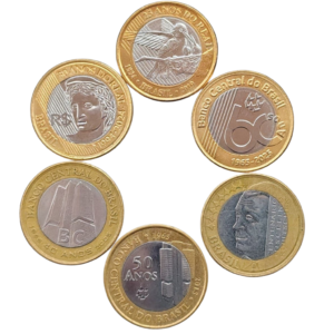 Moedas Comemorativas do Real - 6 moedas