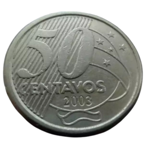 Moeda 50 Centavos 2008 Brasil - MBC