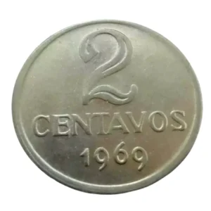 Moeda 2 Centavos 1969 Brasil - MBC
