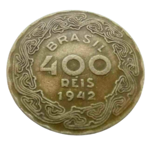 Moeda 400 Réis 1942 Níquel Rosa Brasil - MBC