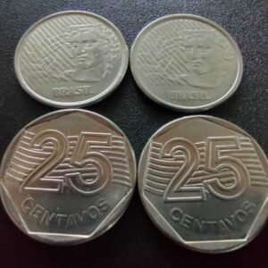 Moedas de 25 e 50 Centavos 1994 e 1995