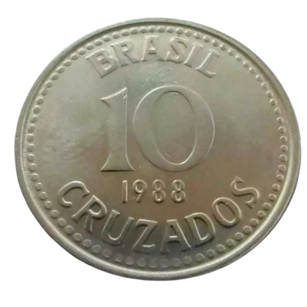 Moeda 10 Cruzados 1988 Brasil - MBC - Imagem 2