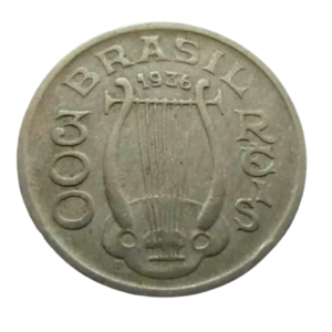 Moeda 300 Réis 1936 Carlos Gomes - Brasil