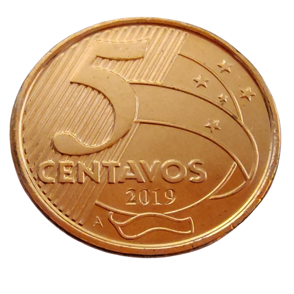 Moeda 5 Centavos 2019 Letra A - Brasil - FC - Imagem 2