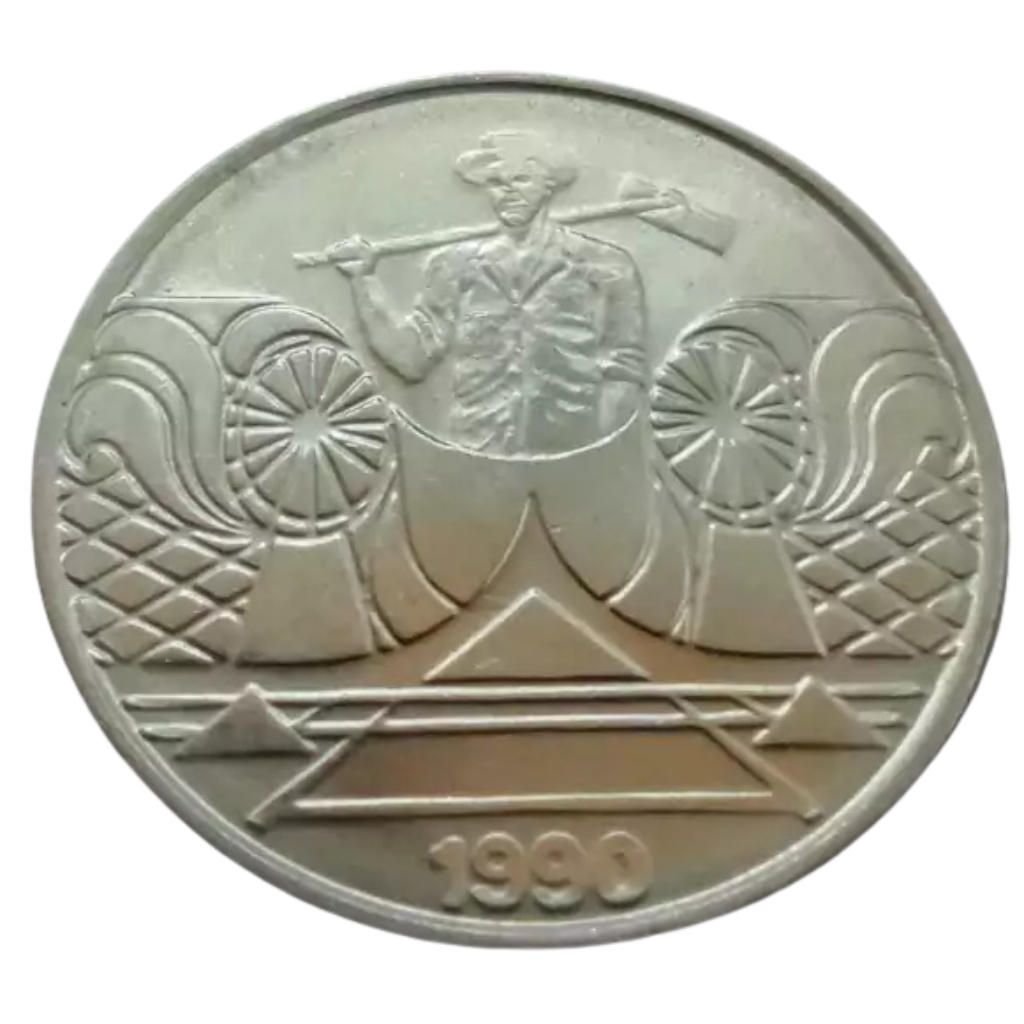 Moeda 5 Cruzeiros 1990 Salineiro Brasil - MBC - Imagem 2