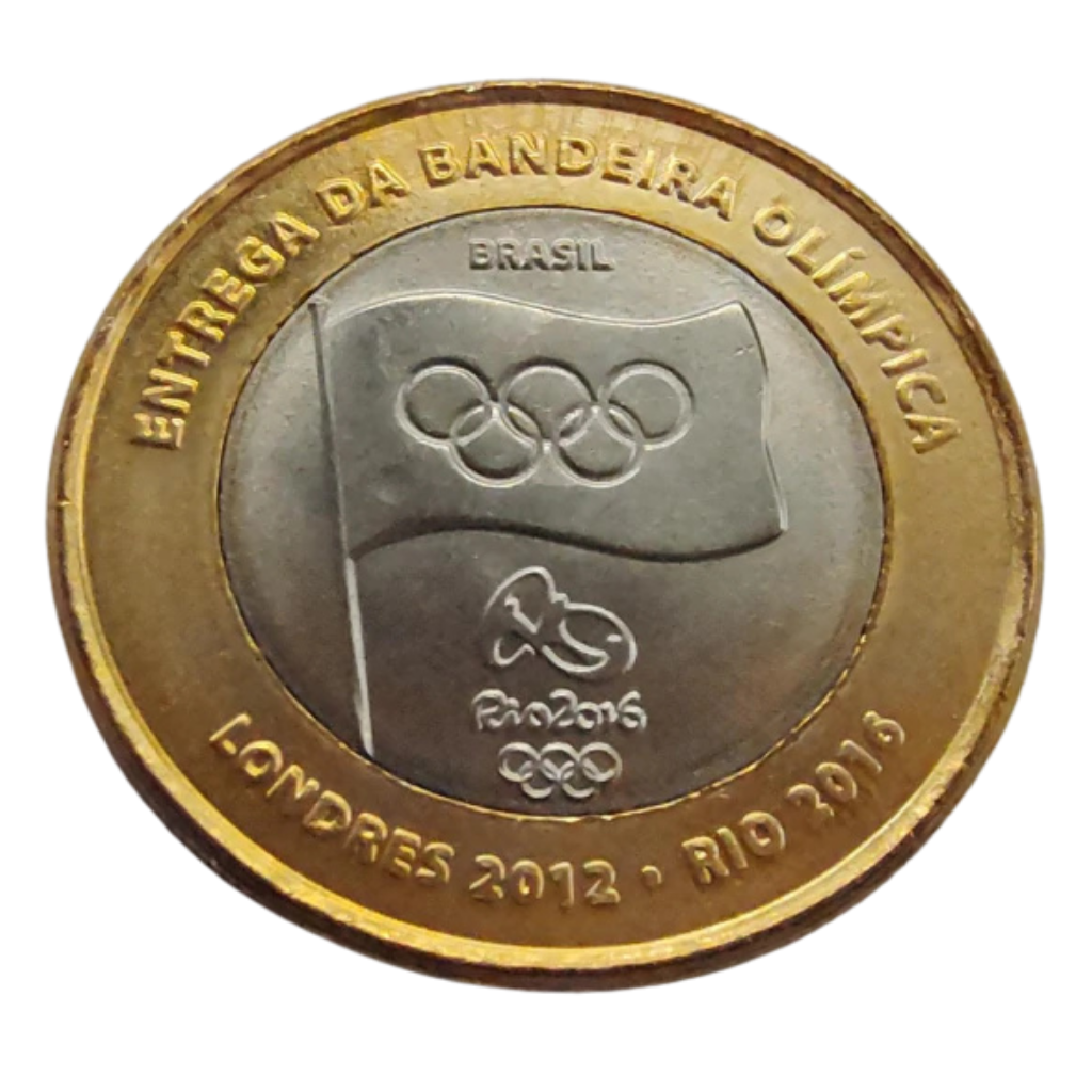 Moeda 1 Real 2012 Bandeira Olimpíadas Rio 2016 - FC - Imagem 3