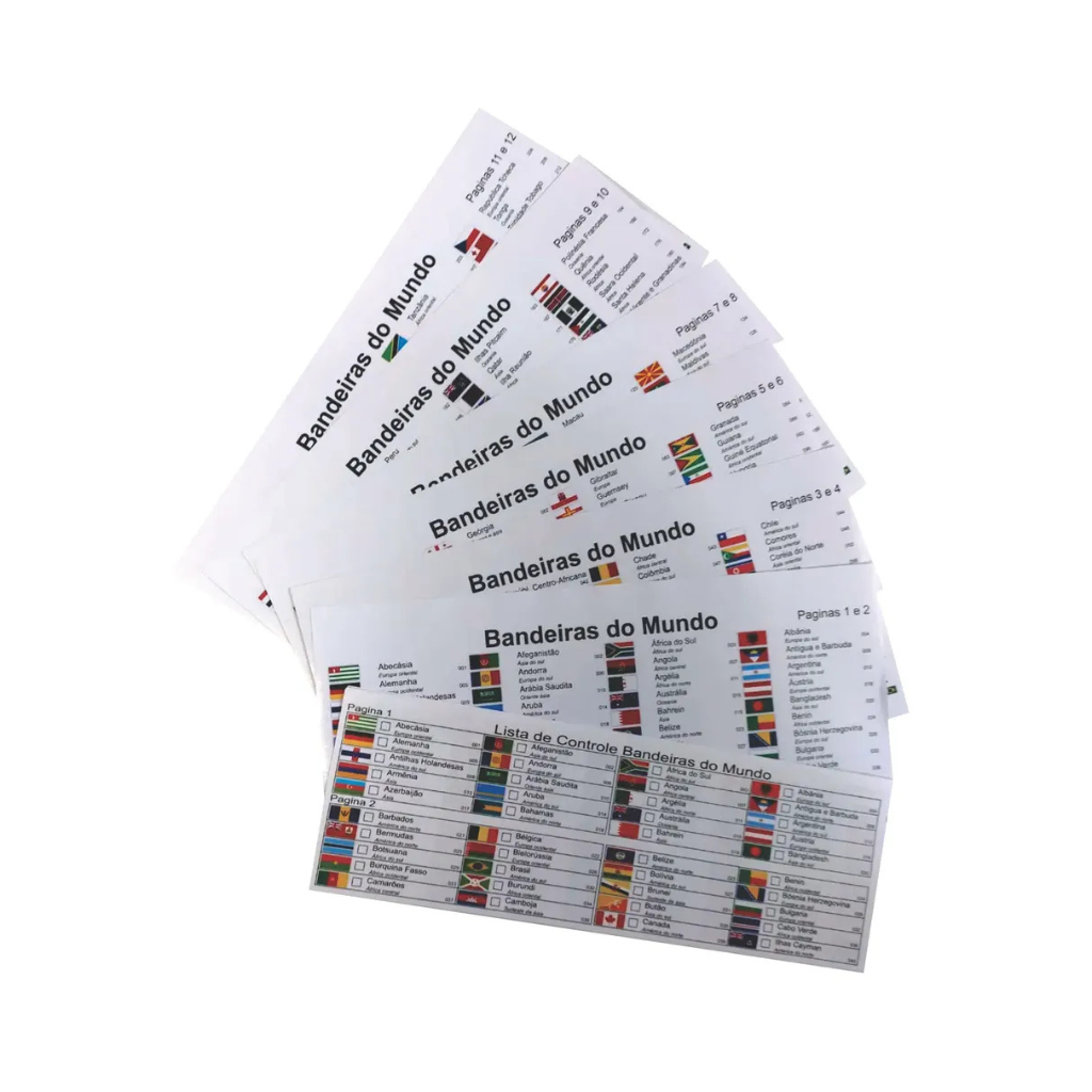 Kit Numismático Moedas do Mundo: 600 Coin Holders + 230 Adesivos com Bandeiras e Países - Imagem 4