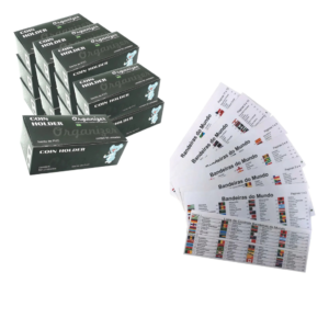 Kit Numismático Moedas do Mundo: 600 Coin Holders + 230 Adesivos com Bandeiras e Países