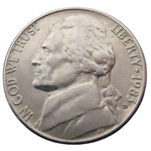 Moeda 5 Cents 1983 Letra D - EUA