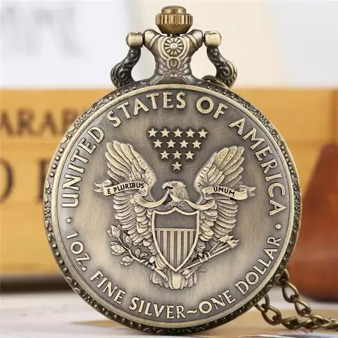 Kit com 3 Relógios de Bolso – Liberty Dollar, Rainha Victória e Morgan Dollar - Imagem 5