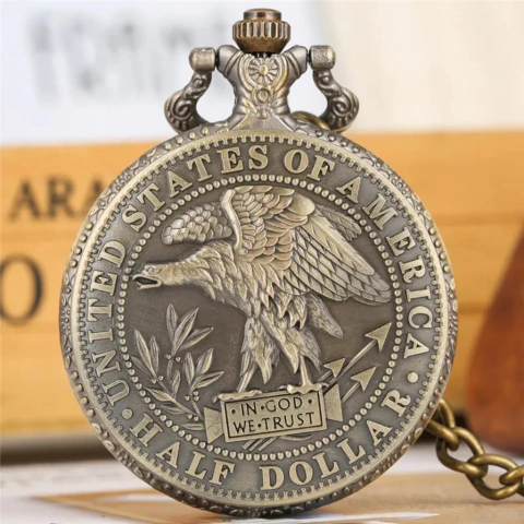 Kit com 3 Relógios de Bolso – Liberty Dollar, Rainha Victória e Morgan Dollar - Imagem 7