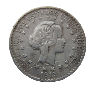 Moeda 1000 Réis Brasil 1913 - Estrelas soltas