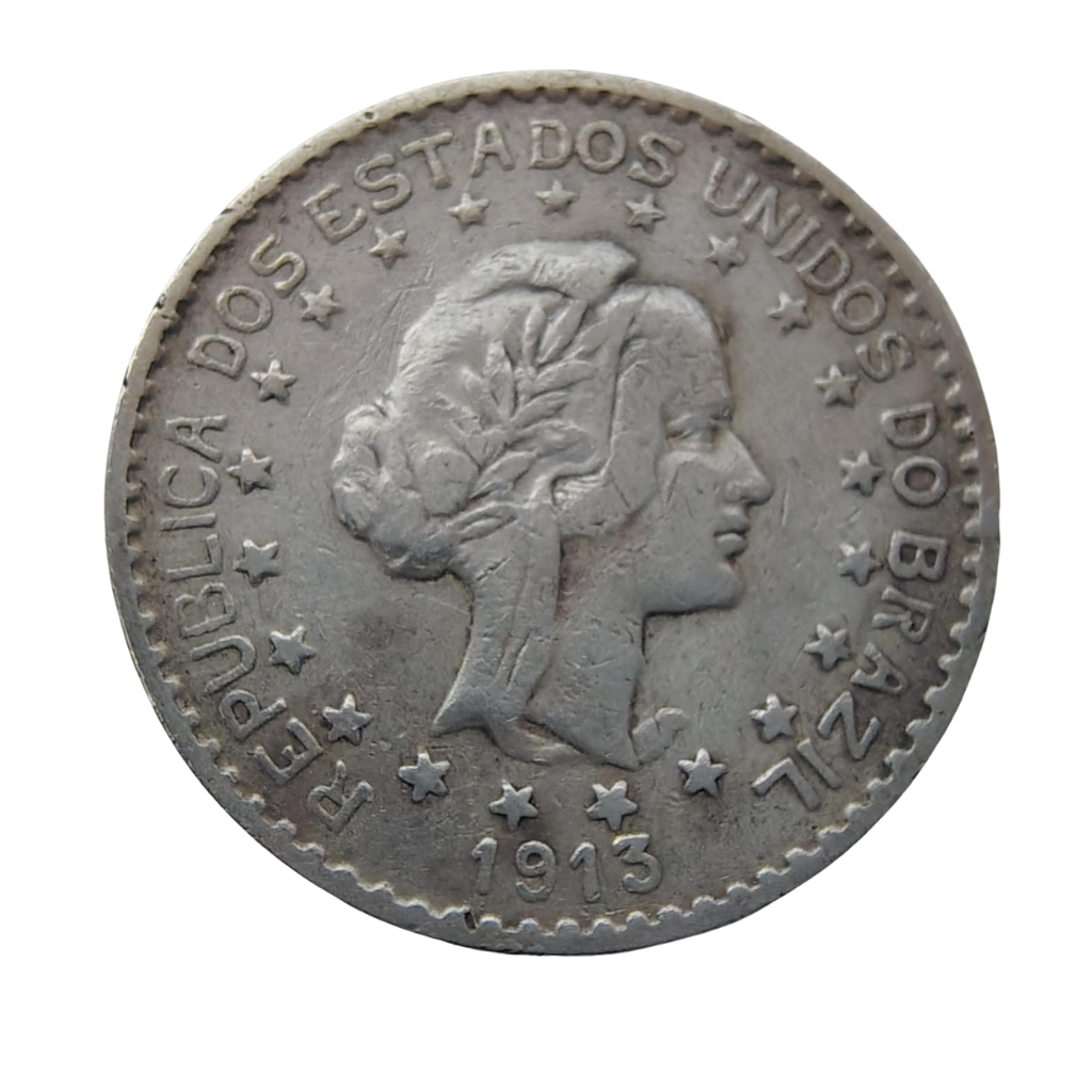 Moeda 1000 Réis Brasil 1913 - Estrelas soltas