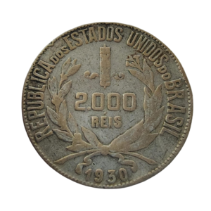 Moeda 2000 Réis Brasil 1930 Mocinha - Prata