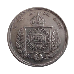 Moeda 500 Réis Brasil 1860  Prata - Império