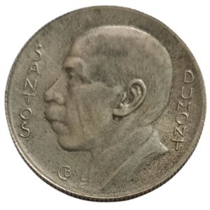 Moeda 5000 Réis Brasil 1936  Santos Dumont - Prata
