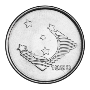 Moeda 1 Cruzeiro 1990 Brasil -Bandeira - FC