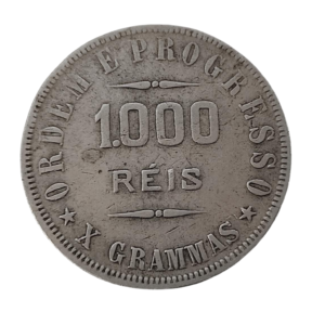 Moeda  1000 Réis Brasil 1907 - Prata