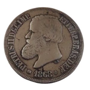 Moeda 500 Réis Brasil 1868 Império
