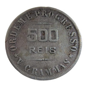 Moeda 500 Réis Brasil 1906 - Prata