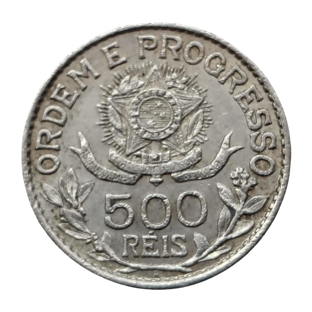 Moeda 500 Réis Brasil 1913 - Estrelas Soltas