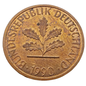 Moeda 1 Pfennig 1990 - Alemanha