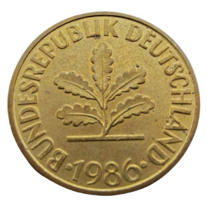 Moeda de 10 Pfennig 1986 – Alemanha