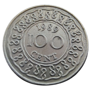 Moeda de 100 Cêntimos 1989 – Suriname
