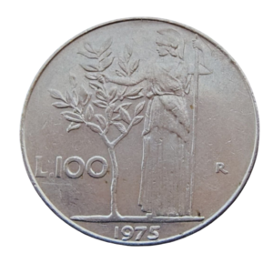 Moeda 100 Liras 1975 - Itália