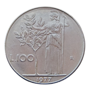 Moeda 100 Liras 1977 - Itália