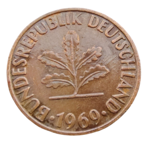 Moeda de 2 Pfennig 1969 – Alemanha