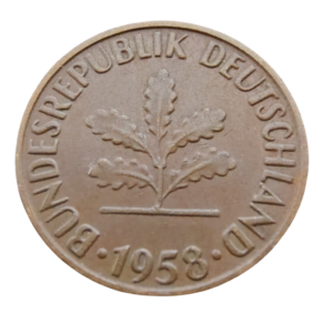 Moeda 2 Pfennig 1958 Escassa - Alemanha