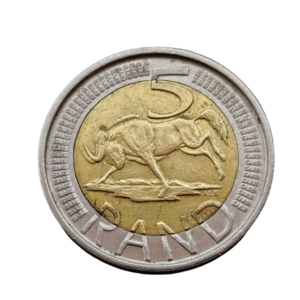 Moeda  5 Rand – 2006 – Gnu - África do Sul