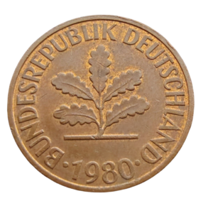 Moeda de 2 Pfennig 1980 – Alemanha