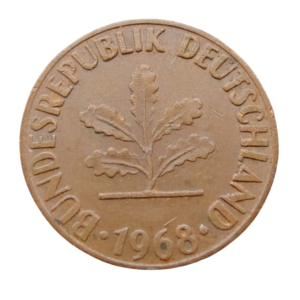 Moeda 1 Pfennig 1968 - Alemanha
