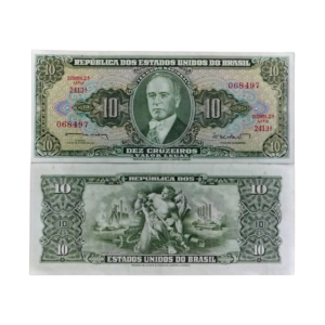 Cédula de 10 Cruzeiros 1962- 2ª Estampa - Série 2413 - Getúlio