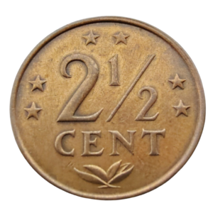 Moeda de 2½ Cêntimos 1976 – Antilhas Holandesas