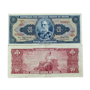 Cédula de 20 Cruzeiros 1961- 1ª Estampa - Série 835 - Deodoro